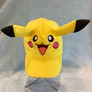 2020 Yellow Pikachu Elastic Stretch Fit Hat Cap Pokemon Ears Youth w Black Ears